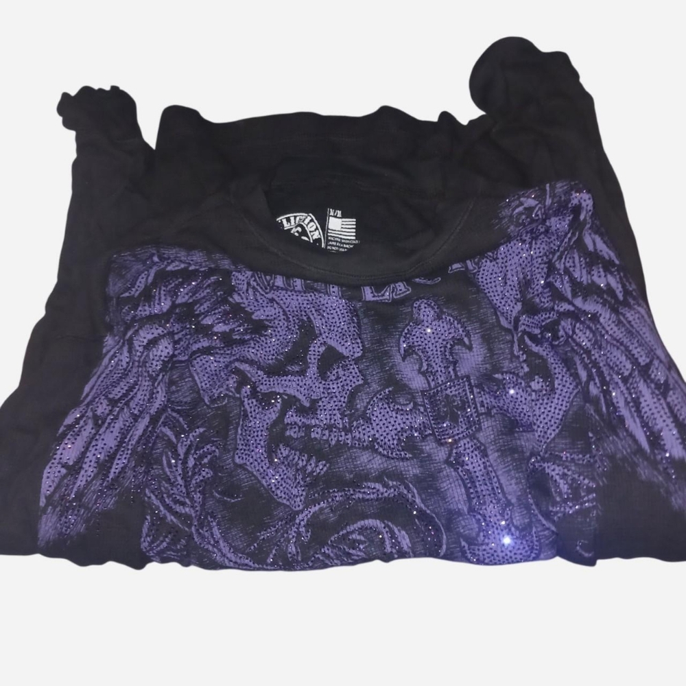 Affliction Purple/black Thermal Brand New